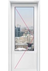 Пластиковая дверь со стеклянной вставкой сверху - фото - 4