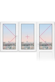 Балконный блок Rehau Blitz 2100x2100 - фото - 1