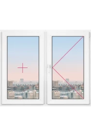 Двухстворчатое окно Rehau Thermo 1360x1360 - фото - 1