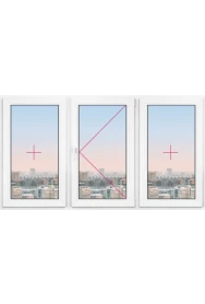 Трехстворчатое окно Rehau Grazio 1990x1990 - фото - 1